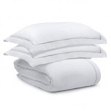 Комплект постельного белья без простыни Tkano египетский хлопок Essential белый 1,5 спальный