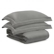 Комплект постельного белья без простыни Tkano египетский хлопок Essential серый двуспальный