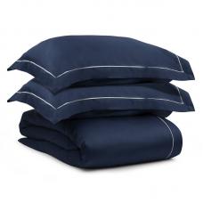 Комплект постельного белья без простыни Tkano египетский хлопок Essential темно-синий двуспальный