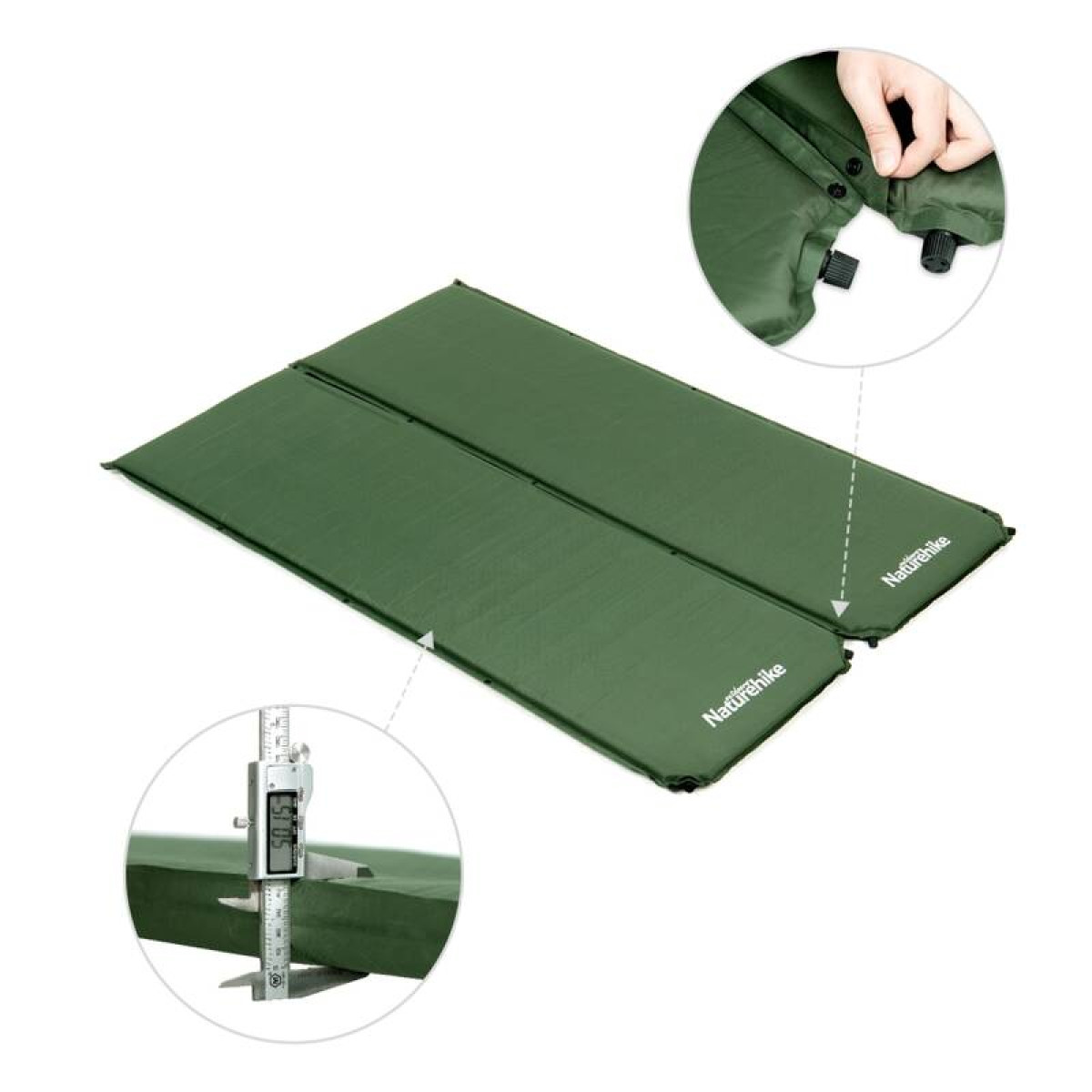 Коврик самонадувной туристический Naturehike D03 Army Green 6927595773680 5
