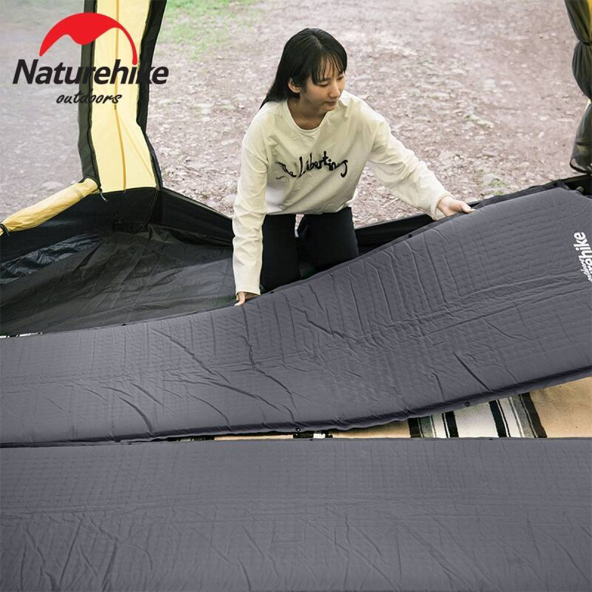 Коврик самонадувной туристический Naturehike D03 Dark Grey 6927595711491 3