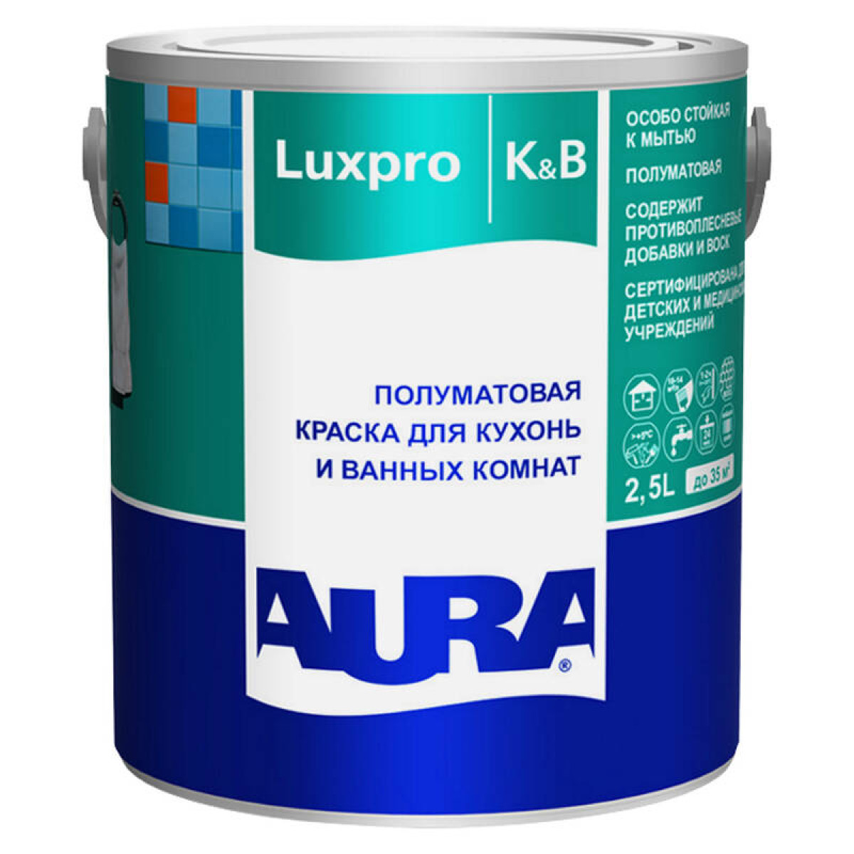Краска AURA Luxpro Kitchen&Bathroom ALP023 2.5л 1