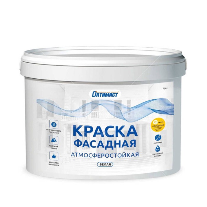 Краска F301 ОПТИМИСТ фасадная 1.5кг OPP000