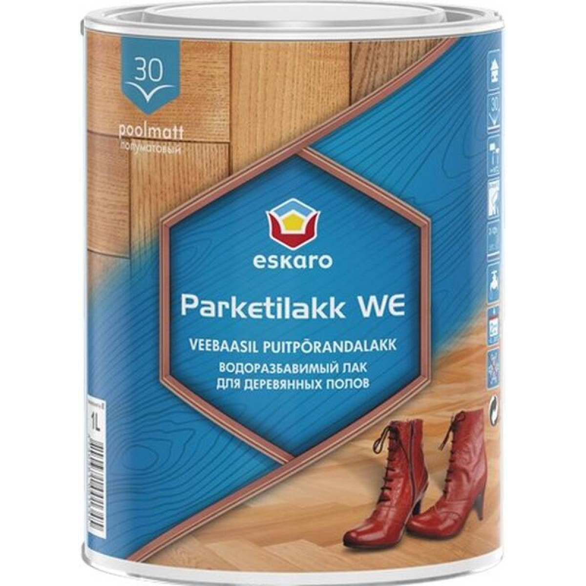 Лак Eskaro Parketilakk WE 1л ESL016 1