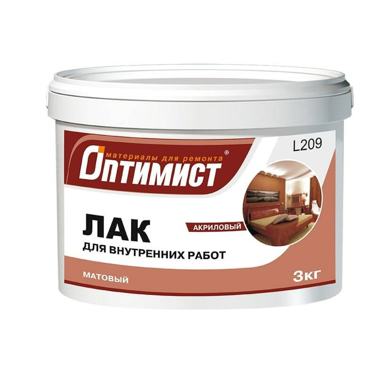 Лак L209 ОПТИМИСТ матовый 3кг OPL005 1
