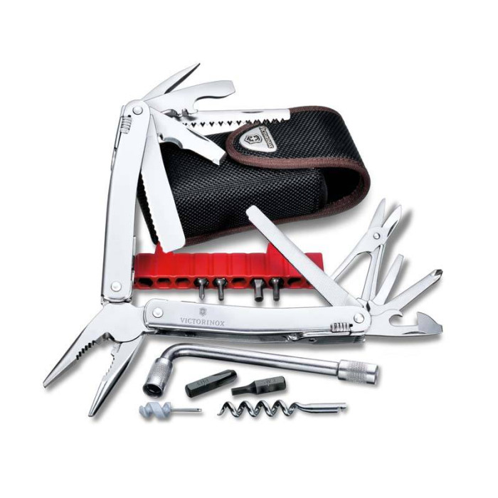 Мультитул Victorinox SwissTool Spirit 38, 105 мм, 38 функций, кожаный чехол