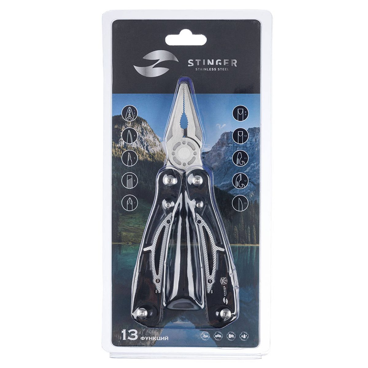 Мультитул в блистере STINGER MT-8130AP-FB 4