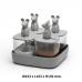 Набор банок для сыпучих продуктов Lucky Mouse Seasoning Qualy 4 шт QL10366-CL-GY