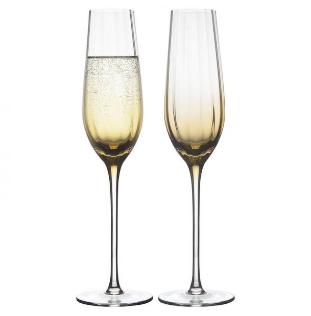 Набор бокалов для шампанского Liberty Jones Gemma Amber 225 мл 2 шт HM-GAR-CHGLS-225-2