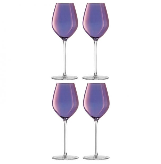 Набор бокалов для шампанского LSA International Aurora 285 мл фиолетовый 4 шт G1620-10-887