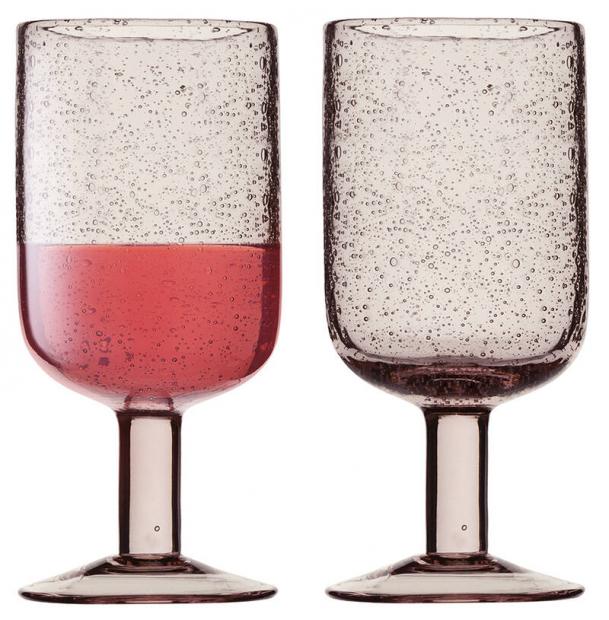 Набор бокалов для вина Liberty Jones Flowi 410 мл розовые 2 шт HM-LJ-FL-WGLS-P410-2