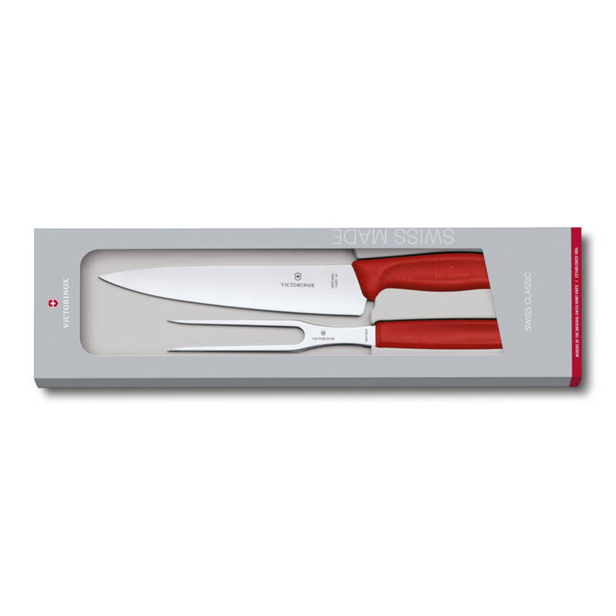 Набор для разделки мяса VICTORINOX Swiss Classic нож 19 вилка 15 красная 1