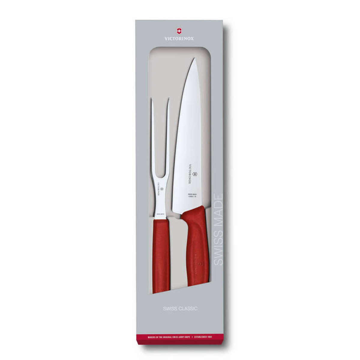 Набор для разделки мяса VICTORINOX Swiss Classic нож 19 вилка 15 красная 2