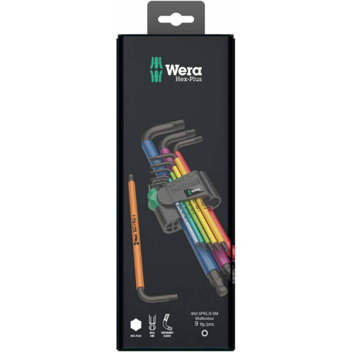 Набор Г-образных ключей с шаром 9 предметов Wera WE-073593