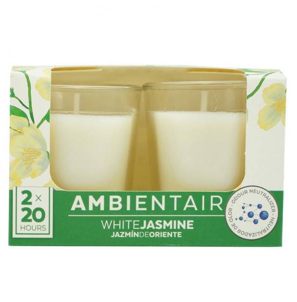 Набор из 2 ароматических свечей Ambientair Белый жасмин 20 ч VV002JZAAGC