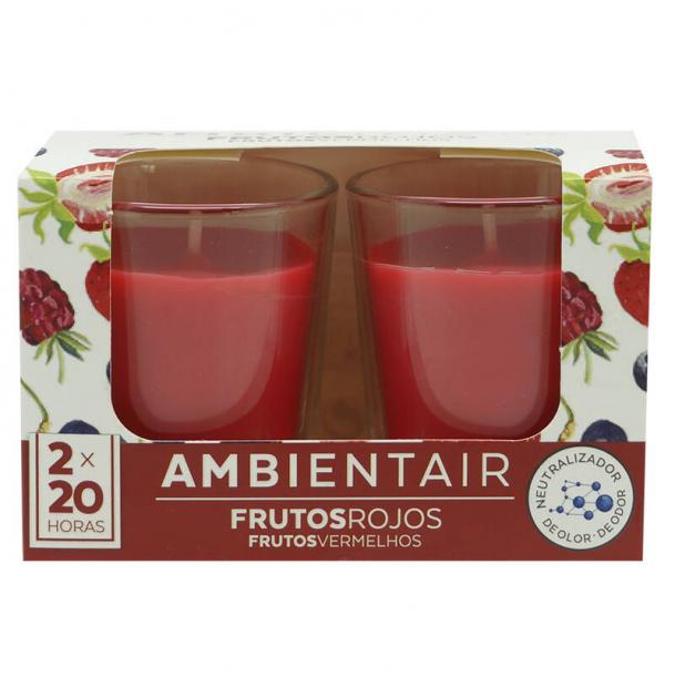 Набор из 2 ароматических свечей Ambientair Красные фрукты 20 ч VV002RRAA