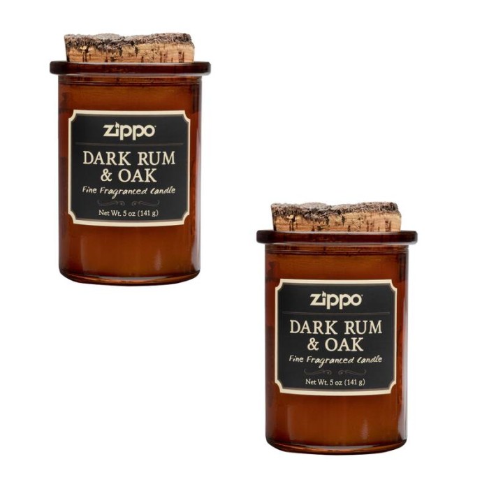 Набор из 2 ароматизированных свеч Zippo Dark Rum &amp; Oak 70016-2