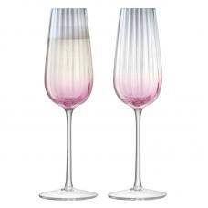 Набор из 2 бокалов-флейт для шампанского LSA International Dusk 250 мл розовый-серый