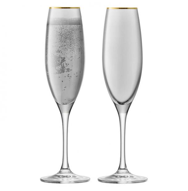 Набор из 2 бокалов флейт для шампанского LSA International Sorbet 225 мл серый G978-08-209