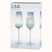 Набор из 2 бокалов-флейт для шампанского LSA International Dusk 250 мл зелёный-серый G1332-09-151