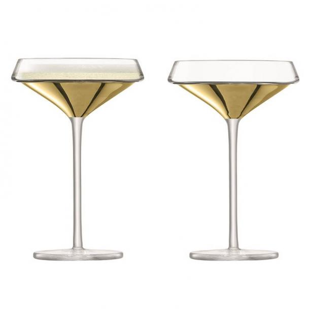 Набор из 2 бокалов-креманок для шампанского LSA International Space 240 мл золото G1487-09-358