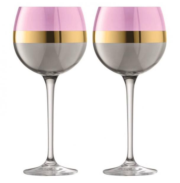 Набор из 2 круглых бокалов LSA International Bangle 525 мл розовый G1338-19-195