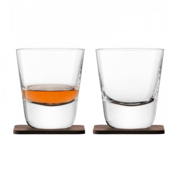 Набор из 2 стаканов LSA International Arran Whisky с деревянными подставками 250 мл G1212-09-301