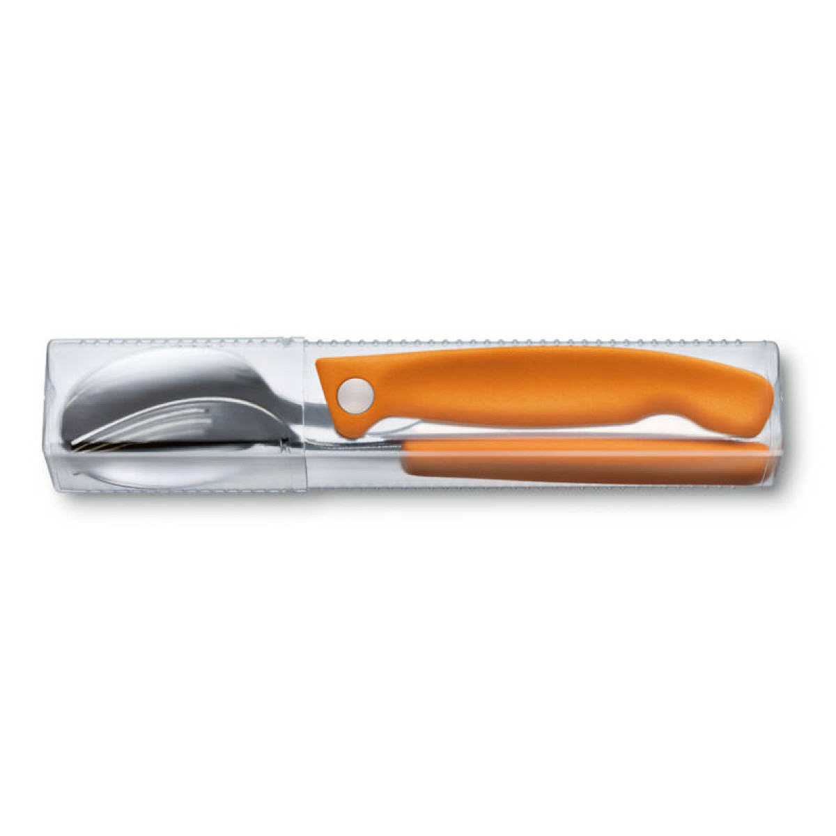 Набор из 3 столовых приборов Victorinox Swiss Classic: нож для овощей, вилка, ложка, оранжевый 2