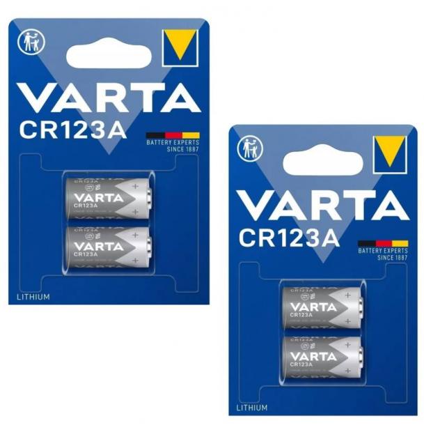Набор из 4 батарей Varta CR123A 62053-4