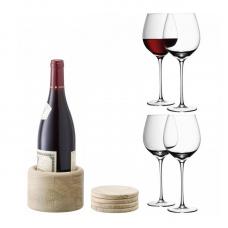 Набор из 4 бокалов для красного вина с подставками LSA International Wine 750 мл