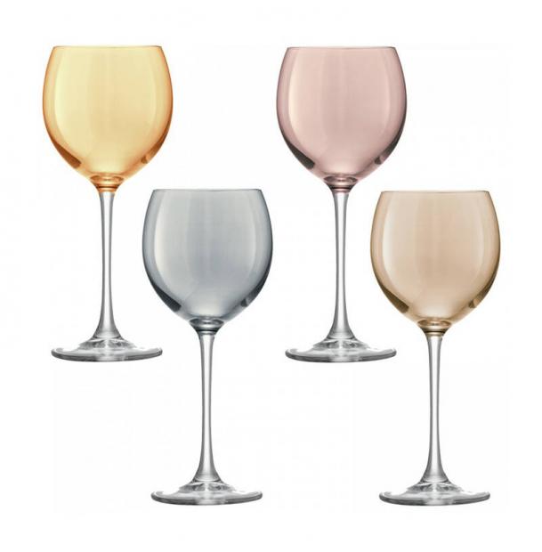 Набор из 4 бокалов для вина LSA International Polka 400 мл металлик G932-14-960