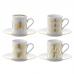 Набор из 4 чашек для кофе с блюдцами LSA International Signature Chevron золото P055-01-146