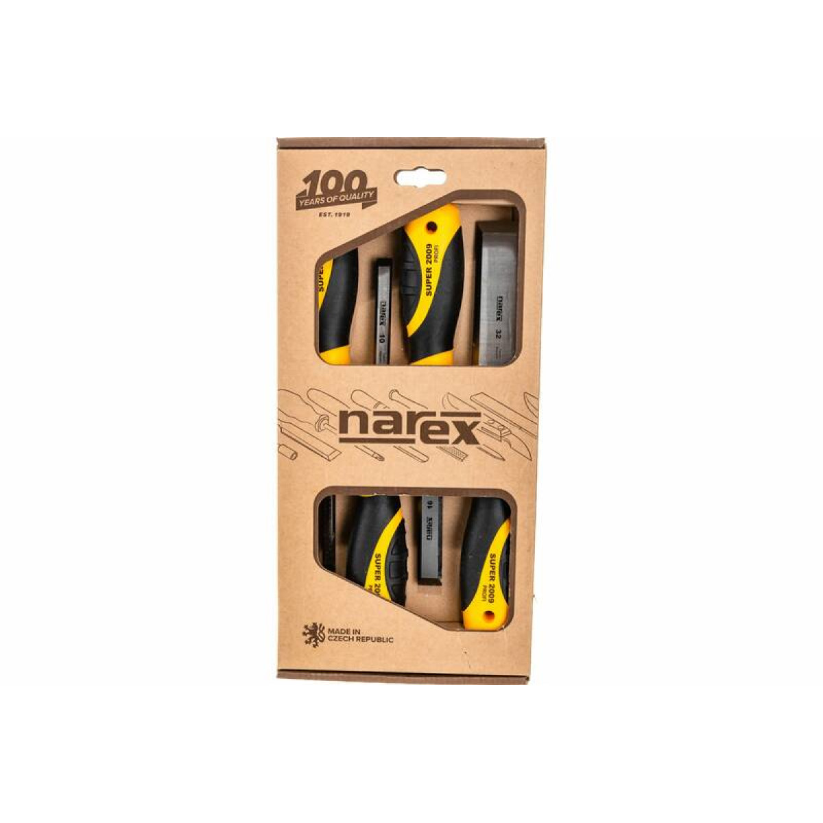 Набор Narex из 4 плоских стамесок с ручкой 860601 1