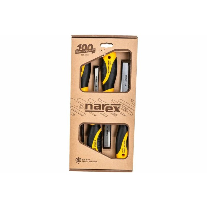 Набор из 4 плоских стамесок с ручкой Narex SUPER LINE PROFI 860600