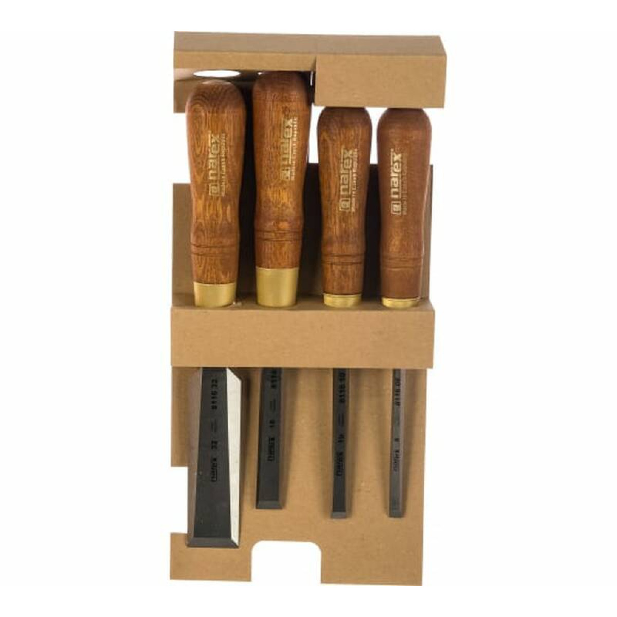 Набор из 4 плоских стамесок с ручкой NAREX WOOD LINE PLUS 8, 10, 16, 32 мм 863202 2