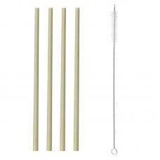 Набор из 4 соломинок из бамбука и щеточки Typhoon Colour