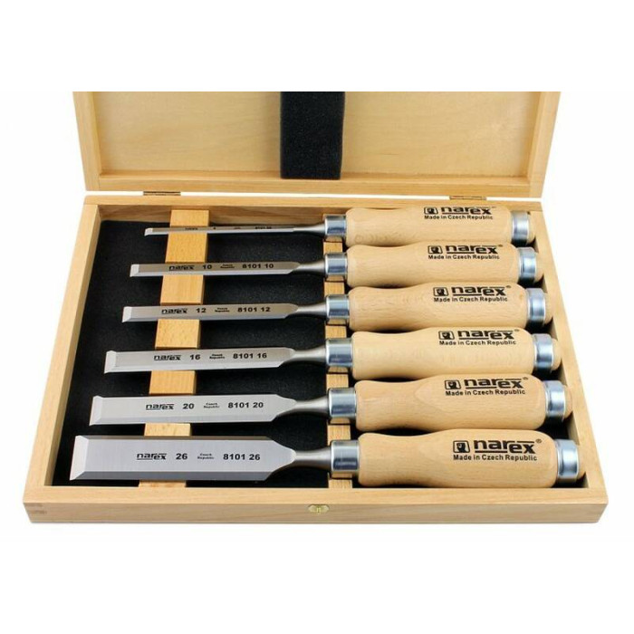 Набор из 6 плоских стамесок Wood Line Profi светлые Narex 853055