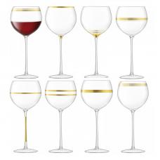 Набор из 8 бокалов для вина с золотым декором LSA International Deco 525 мл