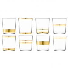 Набор из 8 стаканов с золотым декором LSA International Deco 390 мл