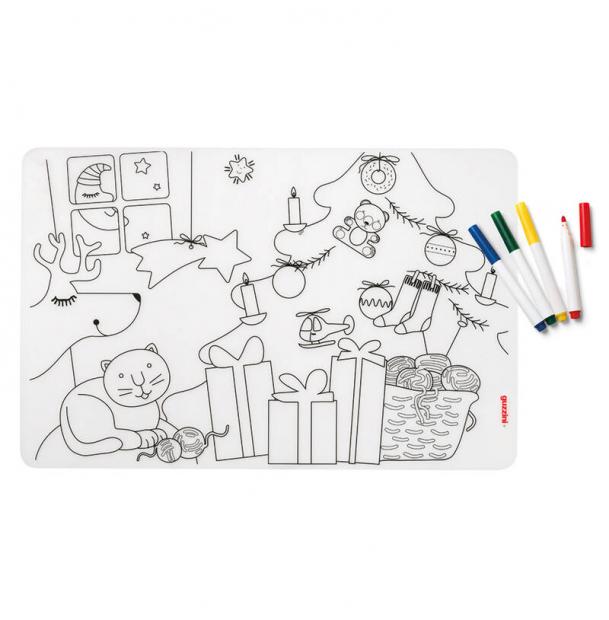 Набор из коврика-раскраски и 4 маркеров Guzzini Bimbi рождество 22609552