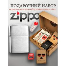 Набор из оригинальной зажигалки 200 Zippo c фитилем и кремнием