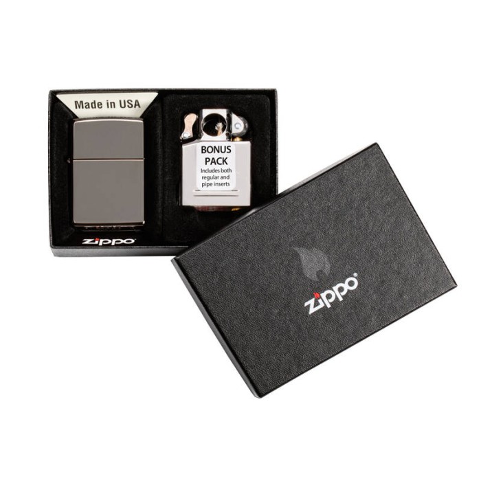 Набор из зажигалки ZIPPO Black Ice и вставного блока 29789