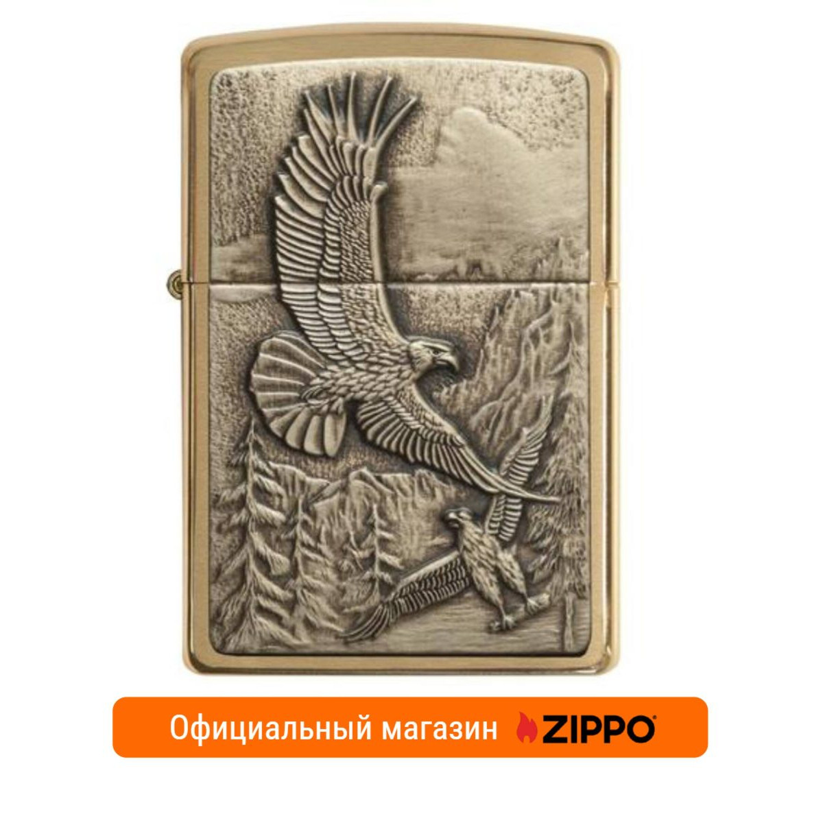 Набор зажигалка Zippo 20854 Eagles + бензин 125 мл и кремни 6 шт. 6