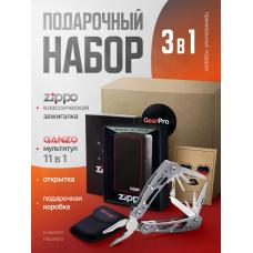 Набор из зажигалки ZIPPO Classic Black Matte 218ZB и мультитула G104S