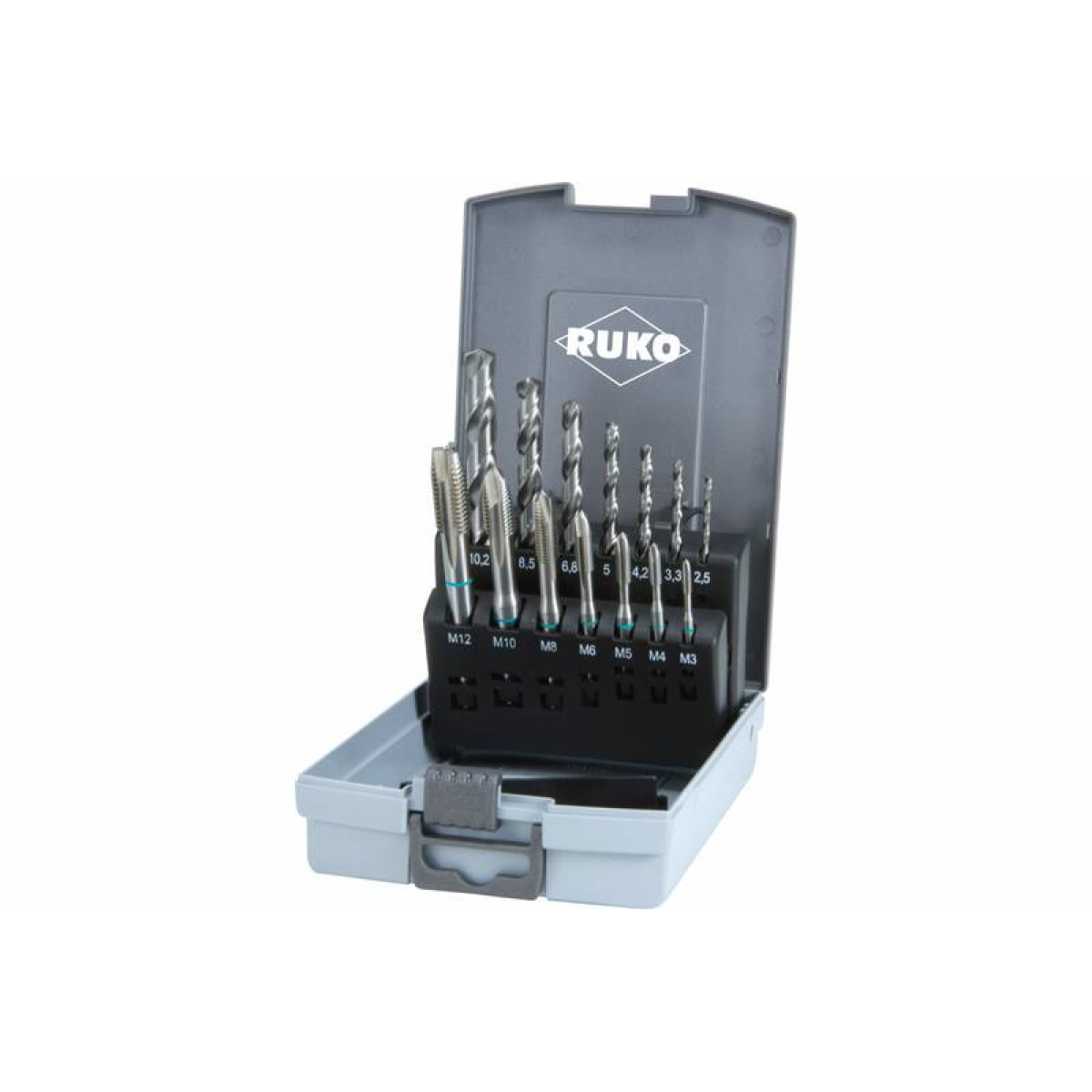 Набор машинных метчиков RUKO HSS M3-M12+сверла 245048RO 1