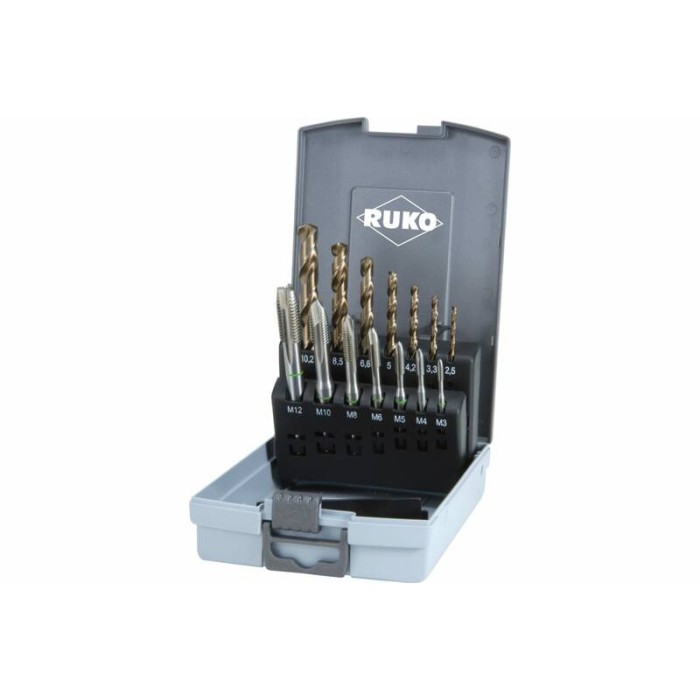 Набор машинных метчиков Ruko M3-М12 мм HSSE-Co5 14пр 245051RO