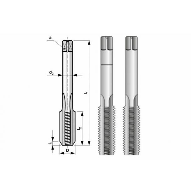 Набор метчиков из 2х шт MF12 шаг 1.25мм мелкая резьба Bucovice Tools 110122 110122-dr