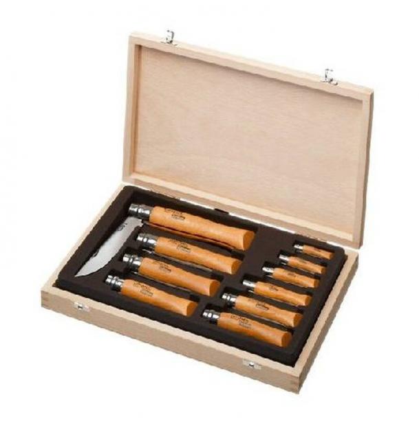 Набор Opinel дер коробка 10 ножей разных размеров углеродистая сталь 183104