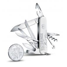 Набор VICTORINOX: нож Huntsman и серебряная монета, в подарочной коробке