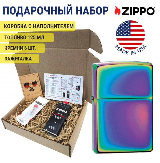 Набор зажигалка бензиновая Zippo 151 в подарочной упаковке + топливо и кремни 151-1-n